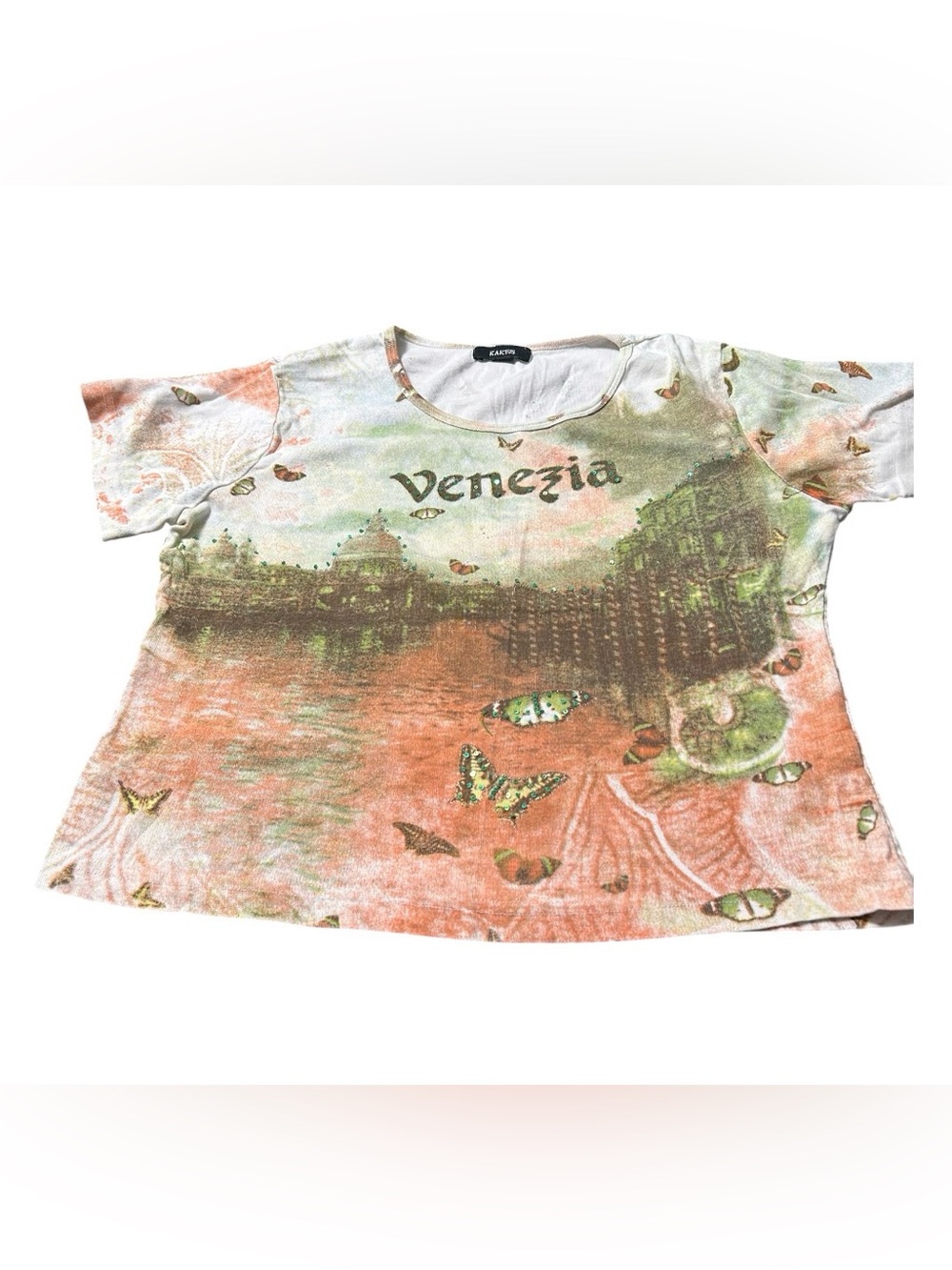 Kaktus Multicolor Tie-Dye Graphic Tee - Pink & Green